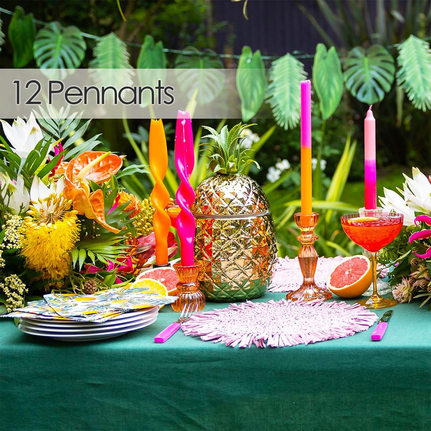 Palm Leaf Garland Tropical Party Decorations 8.5ft Green Jungle Bunting