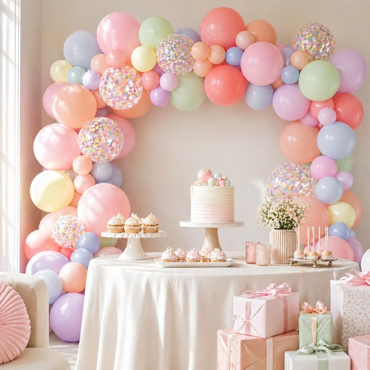 Pastel Balloons 60pcs 12 Inch Macaron Pastel Pink Blue Yellow Mint Lavender R…