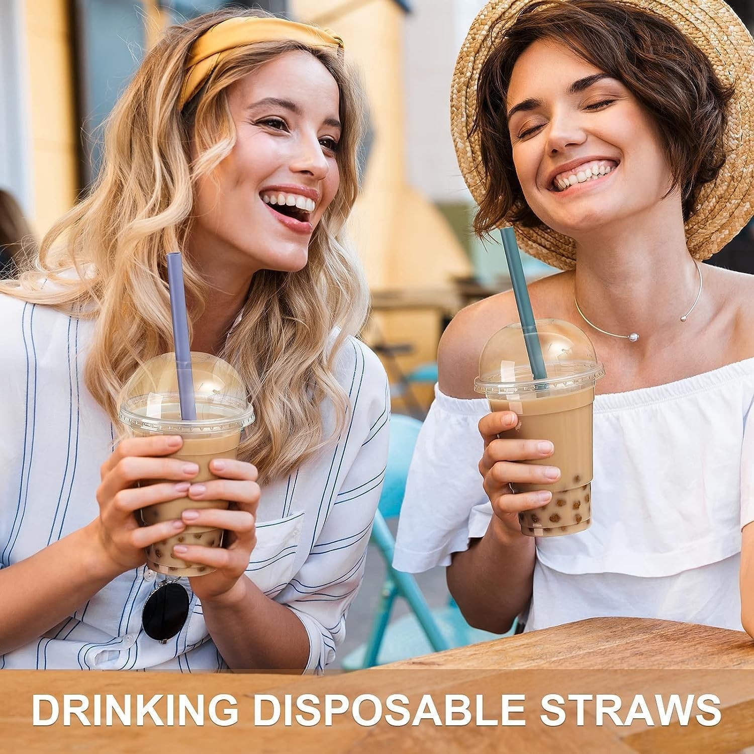 100 Pcs Jumbo Smoothie Straws, Disposable Wide Plastic Drinking Straws, Color…