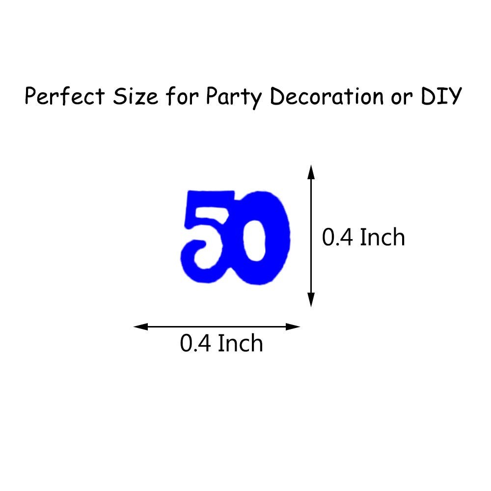 MultiColor Number 50 Confetti Anniversary Party Event Decor 1.5 oz