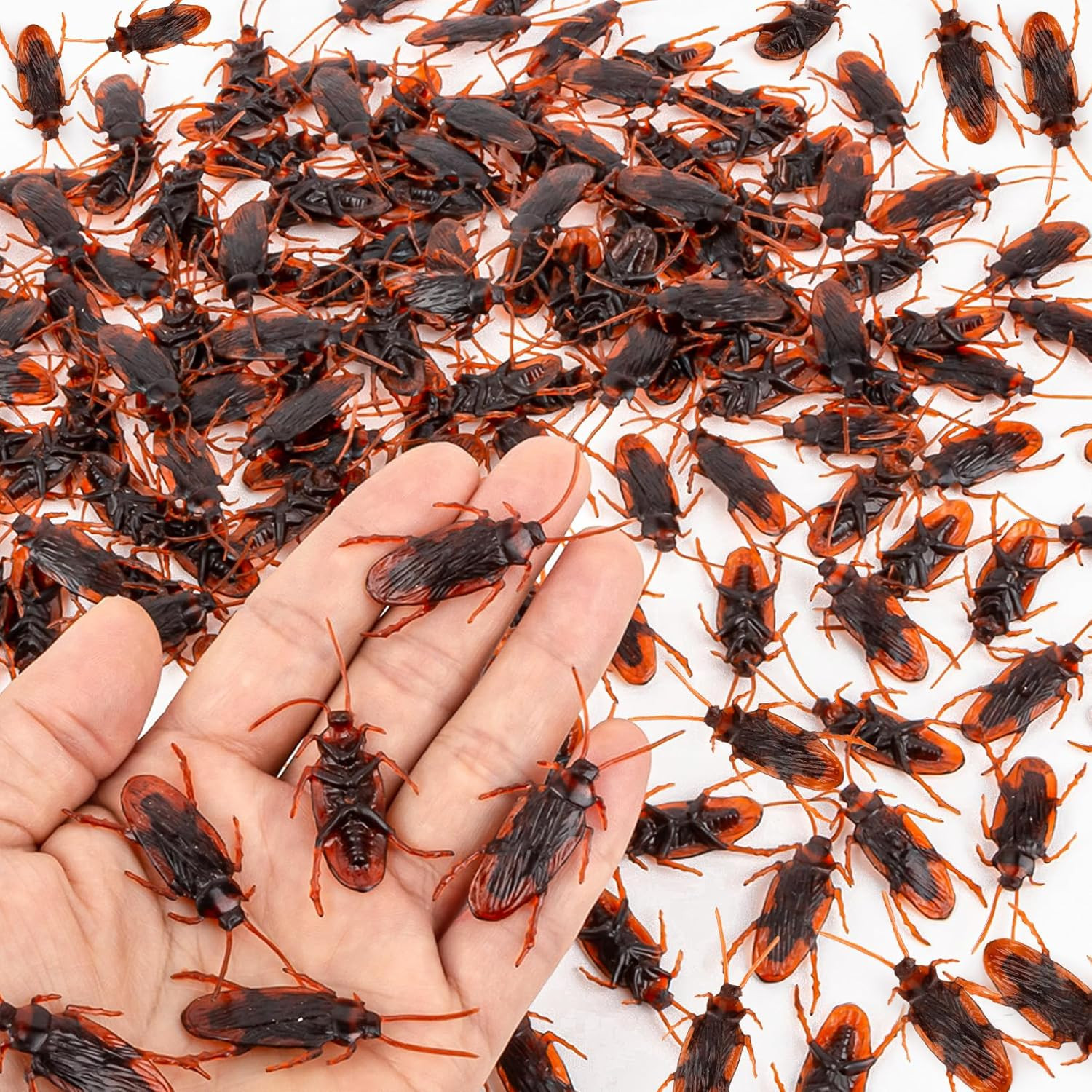 150PCS Fake Roaches Prank – Stuff Plastic Bugs Pranks for Adults Prank Kit Reali