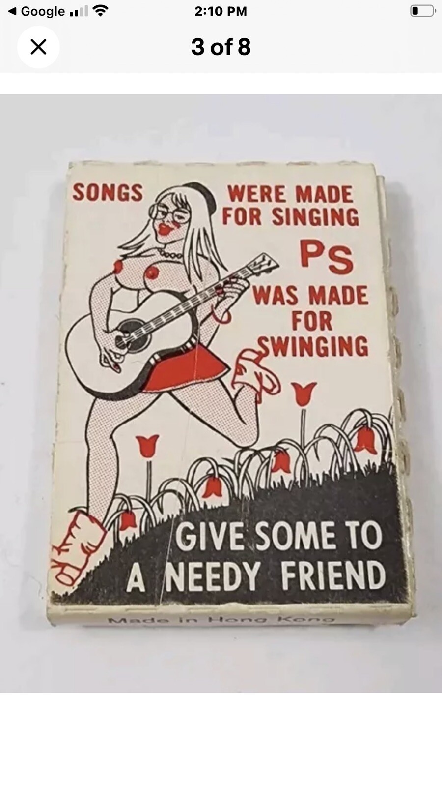 Vintage 1960’s Joke Gag Cover Pecker Stiffener Noveltone Adult Party Novelty