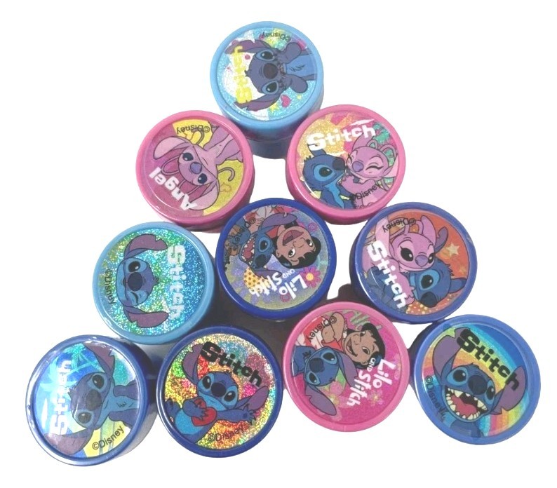 10 pcs Lilo Stitch Character Self Inking Stamper Pencil Topper Party Bag Filler