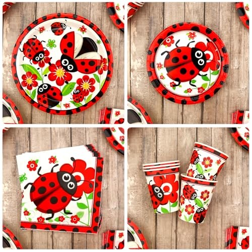 Ladybug Party Supplies – Ladybug Party Tableware – Dinner Plates Desserts
