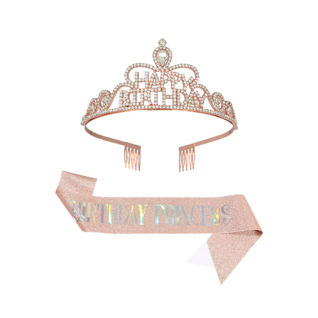 Happy birthday tiara sash set, Happy Birthday Princess, Birthday party tiara