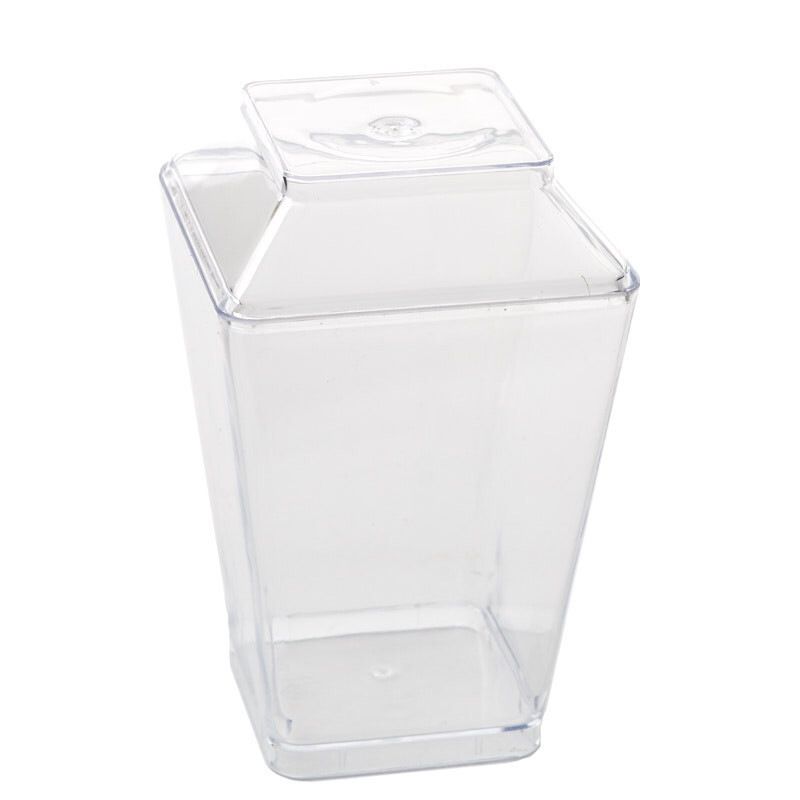 Package of 21 Tall Acrylic Squared 3″ Dessert Cups with Lids