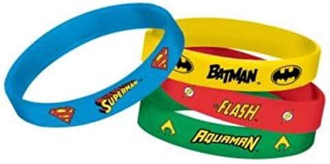 Justice League Heroes Unite DC Superhero Birthday Party Favor Rubber Bracelets