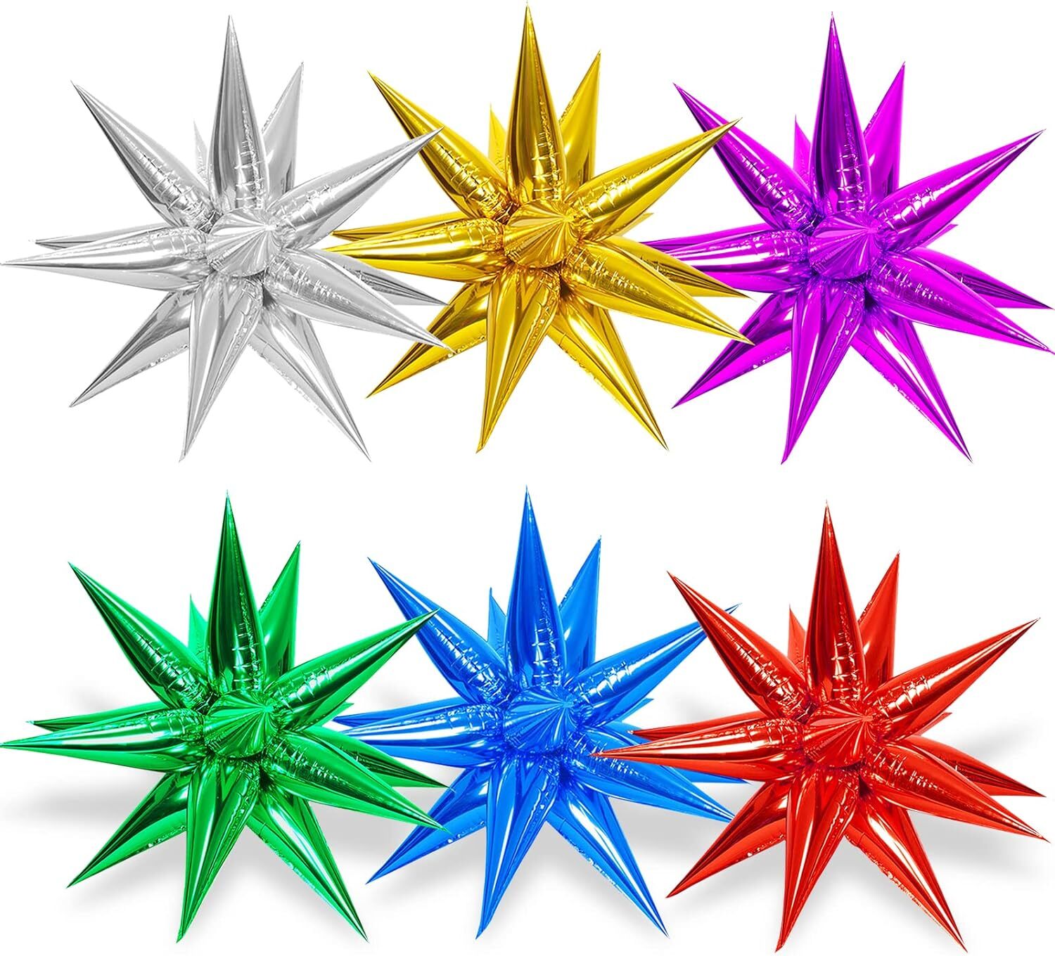 Star Burst Explosion Foil Balloons LARGE Cone Point Spike BIRTHDAY Wedding Party