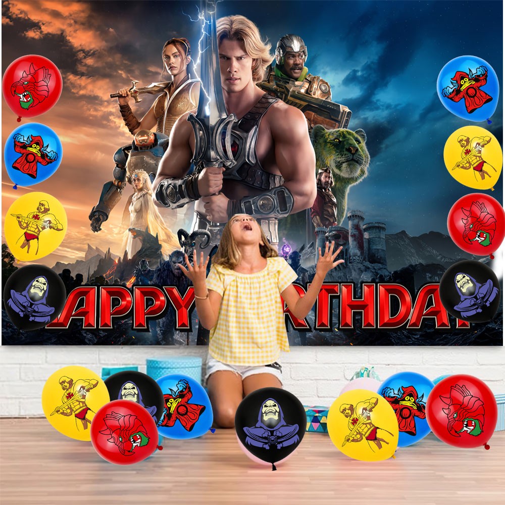He-Man Party Supplies Set Balloons Cake Toppers Banner Birthday Decor