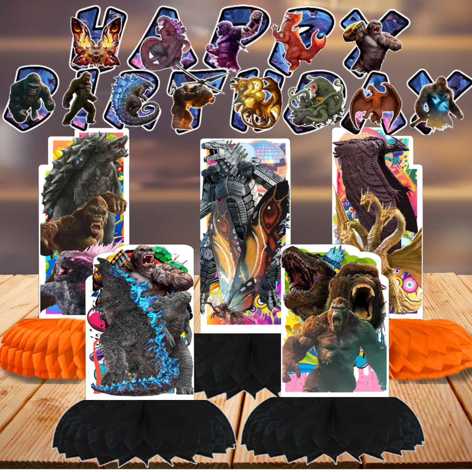 GODZILLA KING KONG plate birthday party supplies favor centerpiece decoration
