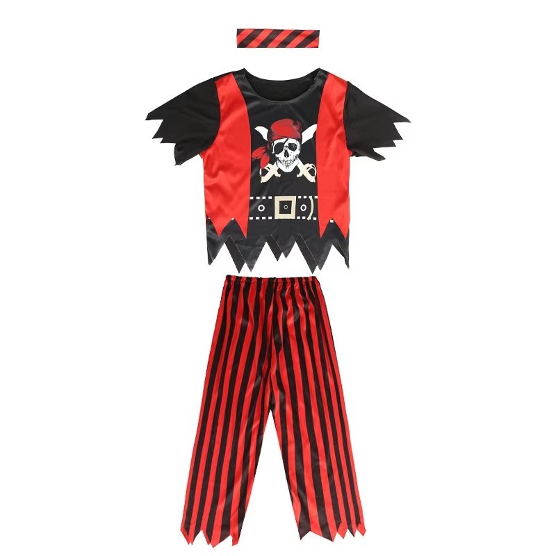 Kids Pirate Costume Set Boys Halloween Dress Up Outfit Adventure Role Play Kit