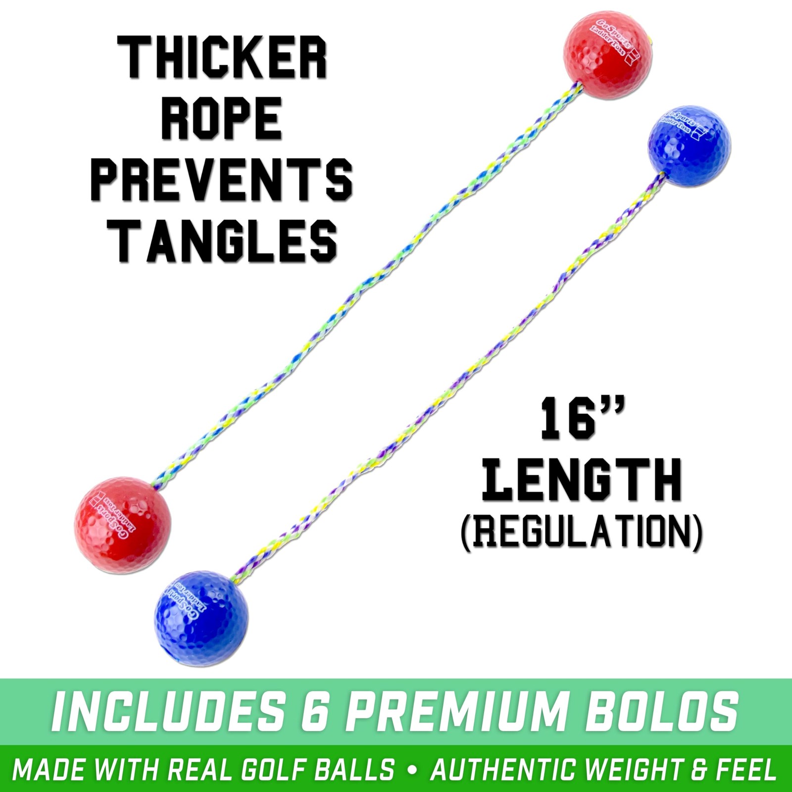 Gosports Premium Ladder Toss Outdoor Game Set 6 Bolo Balls Travel Carrying Case