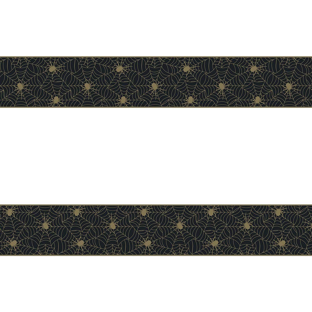 Spiders Web Halloween Tablecloth Black & Gold Halloween Party Tablecover Cobwebs