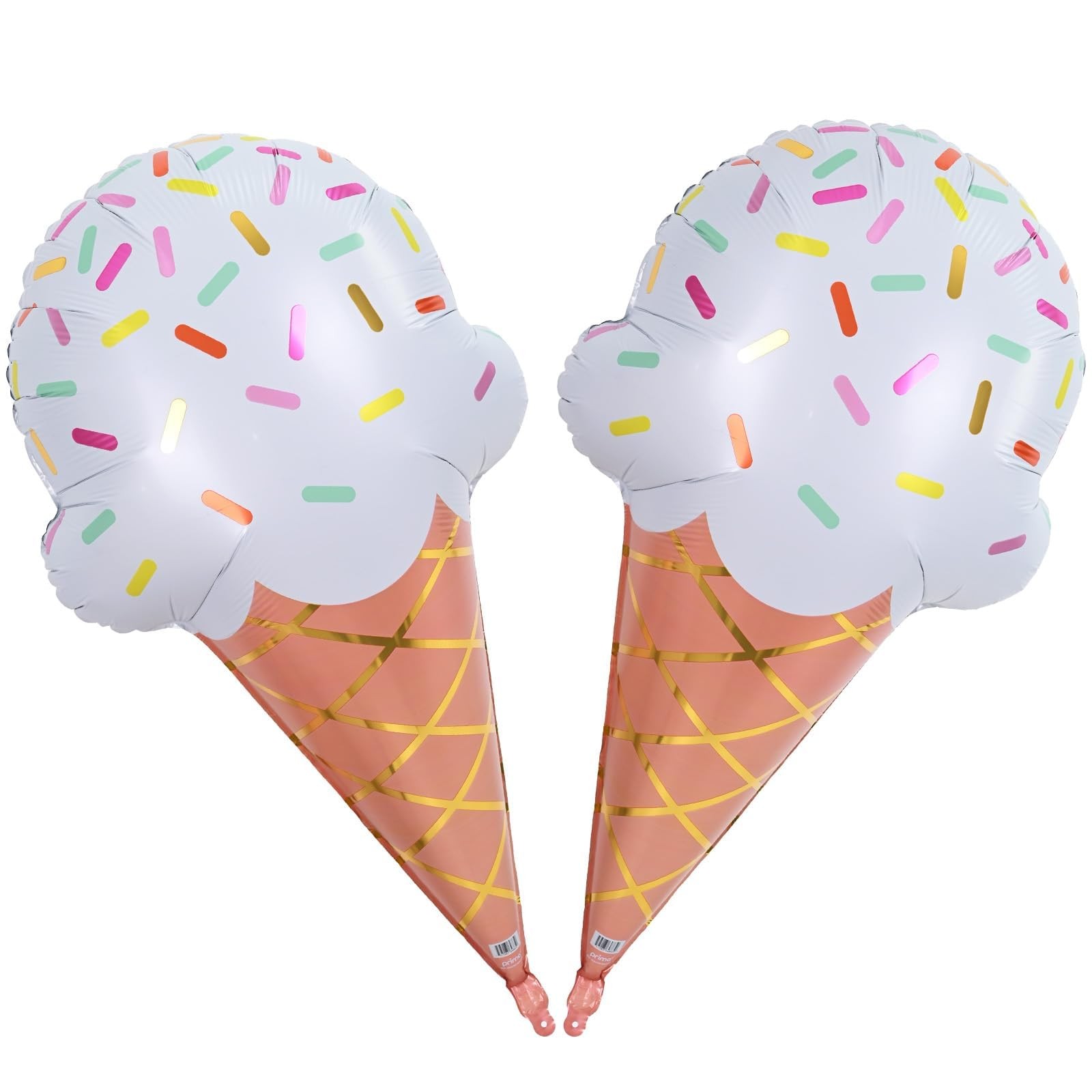 32 Inch Large Ice Cream Balloons Cone Kit, Giant Sweet Ice Cream Sprinkle Foi…