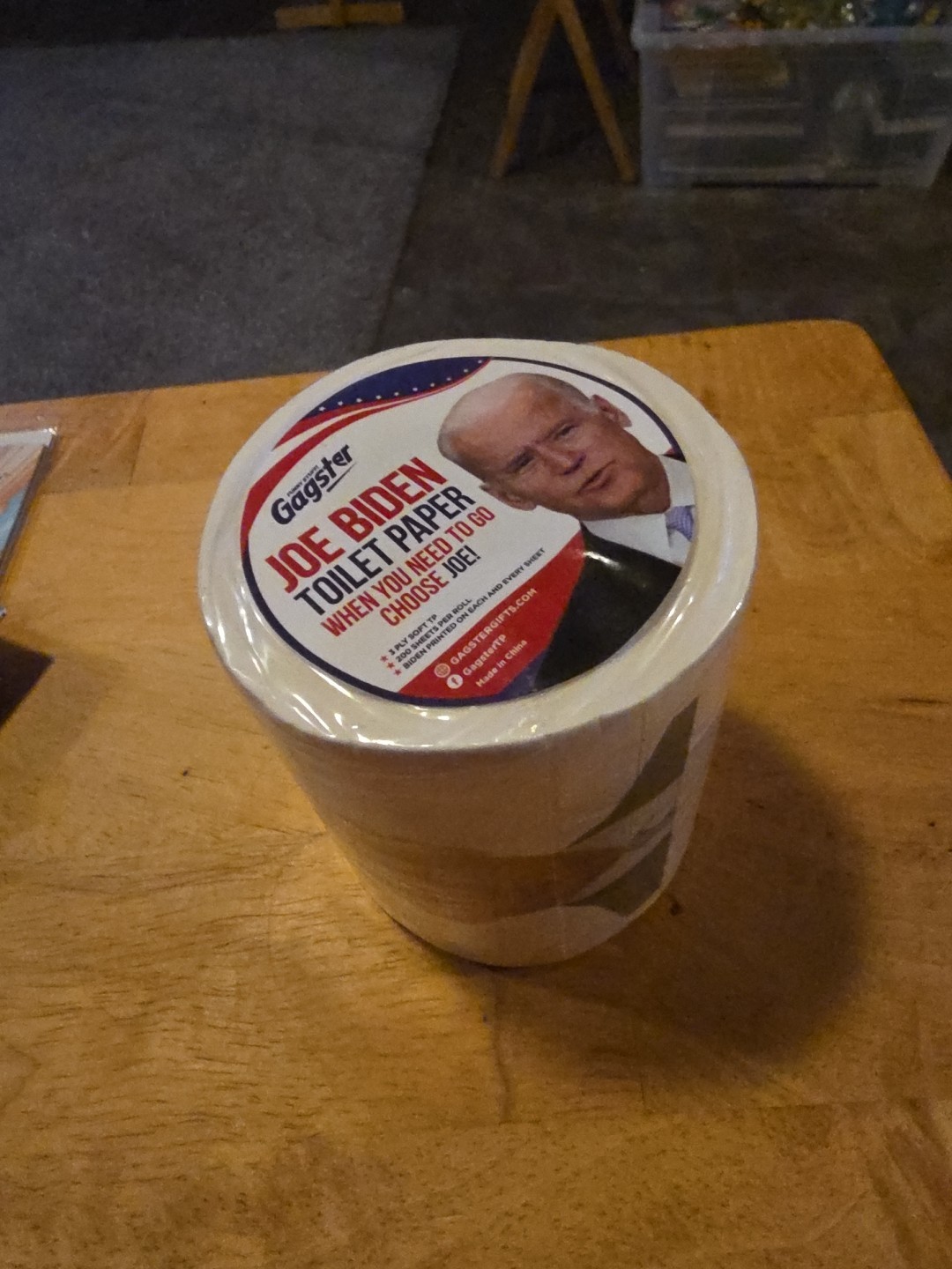 Unopened Joe Biden Toilet Paper Roll Funny Political Novelty Biden TP Gag Gift