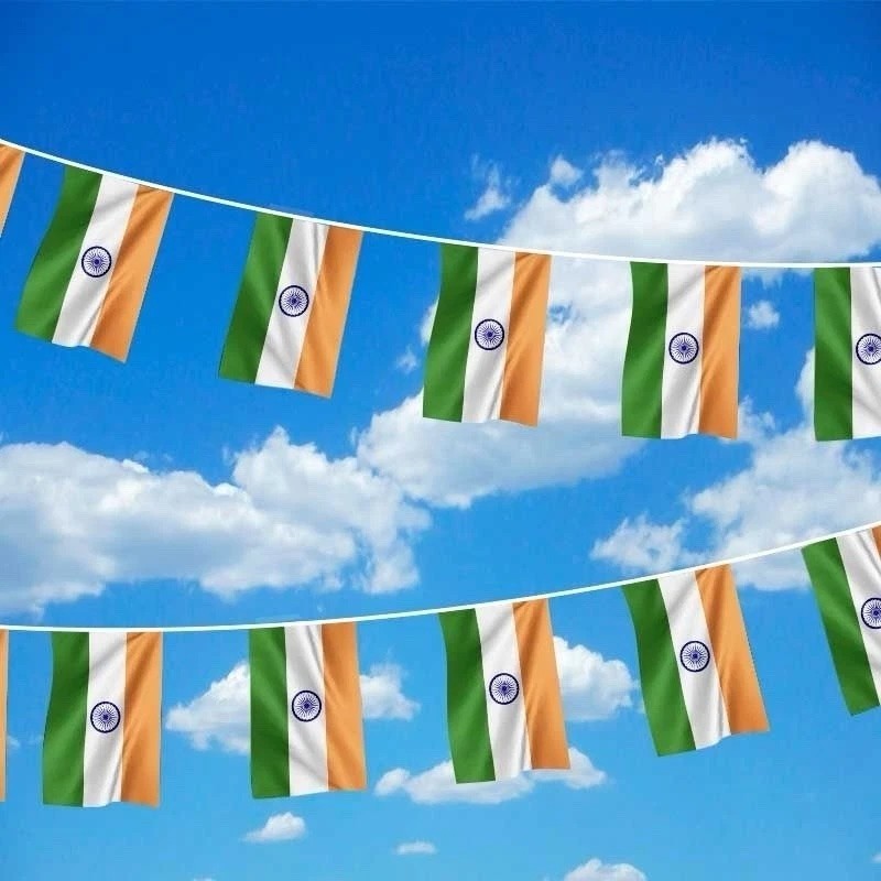 India Flag Bunting 10m 20 Flags Waterproof Outdoor Indoor Party Event Decoration