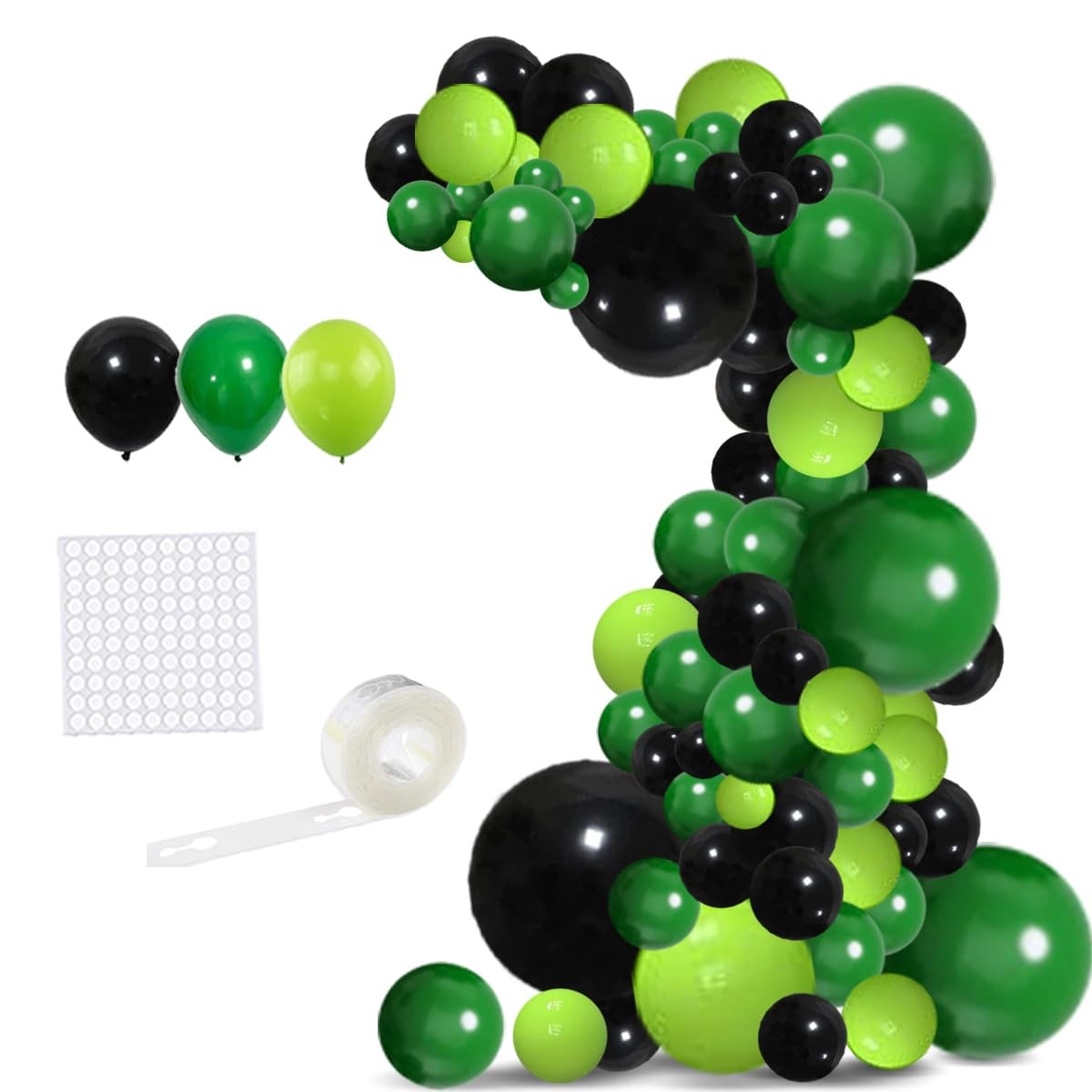 Green Black Balloon Garland Kit Dark Lime Green Balloons for Birthday Parties