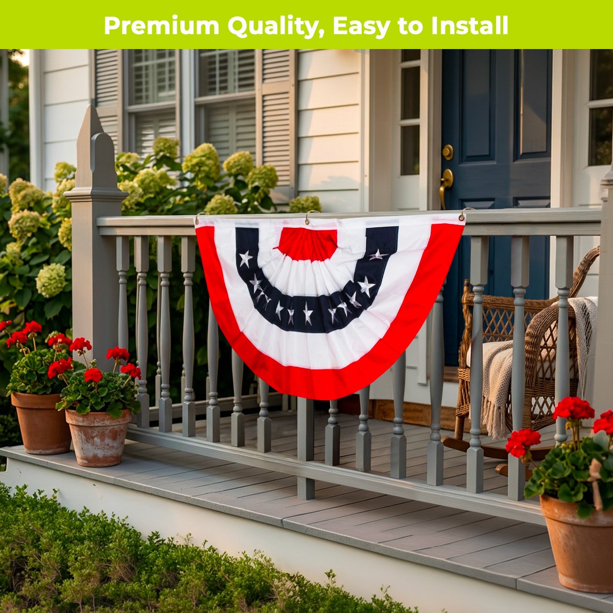 Briarwood Lane Patriotic Bunting 48″ x 24″