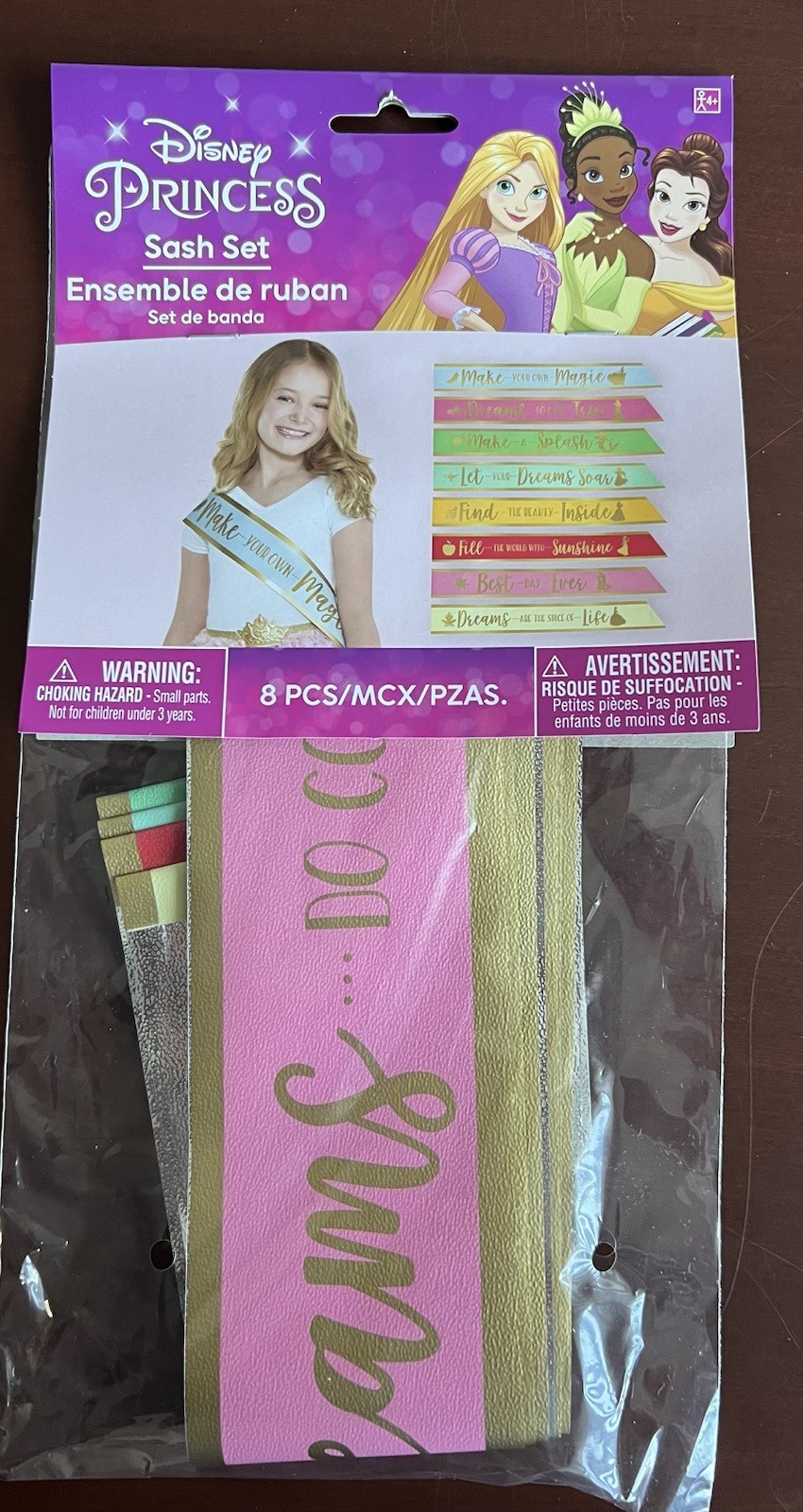 Disney Princess New Party Favors Sash Set & Scrunchies