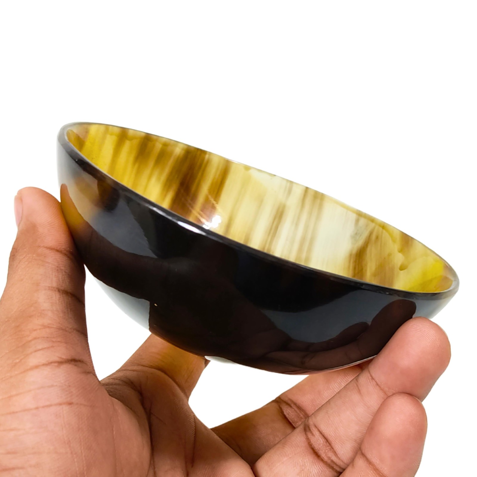 AYZCORP Engraved (Blessed) Horn Bowl – Modern, Contemporary – 5′ Round X 2′ deep