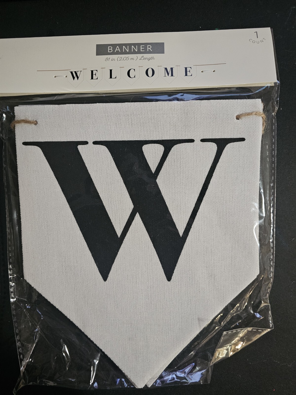 Fabric “W E L C O M E” Banner 81 Inch Length Hanging Twine NEW TARGET BULLSEYE