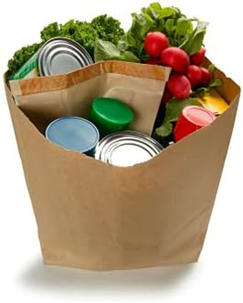 Large Heavy Duty Brown Paper Grocery Bags – 57 Lb Basis Weight, 12X7X17 Inch 1/6