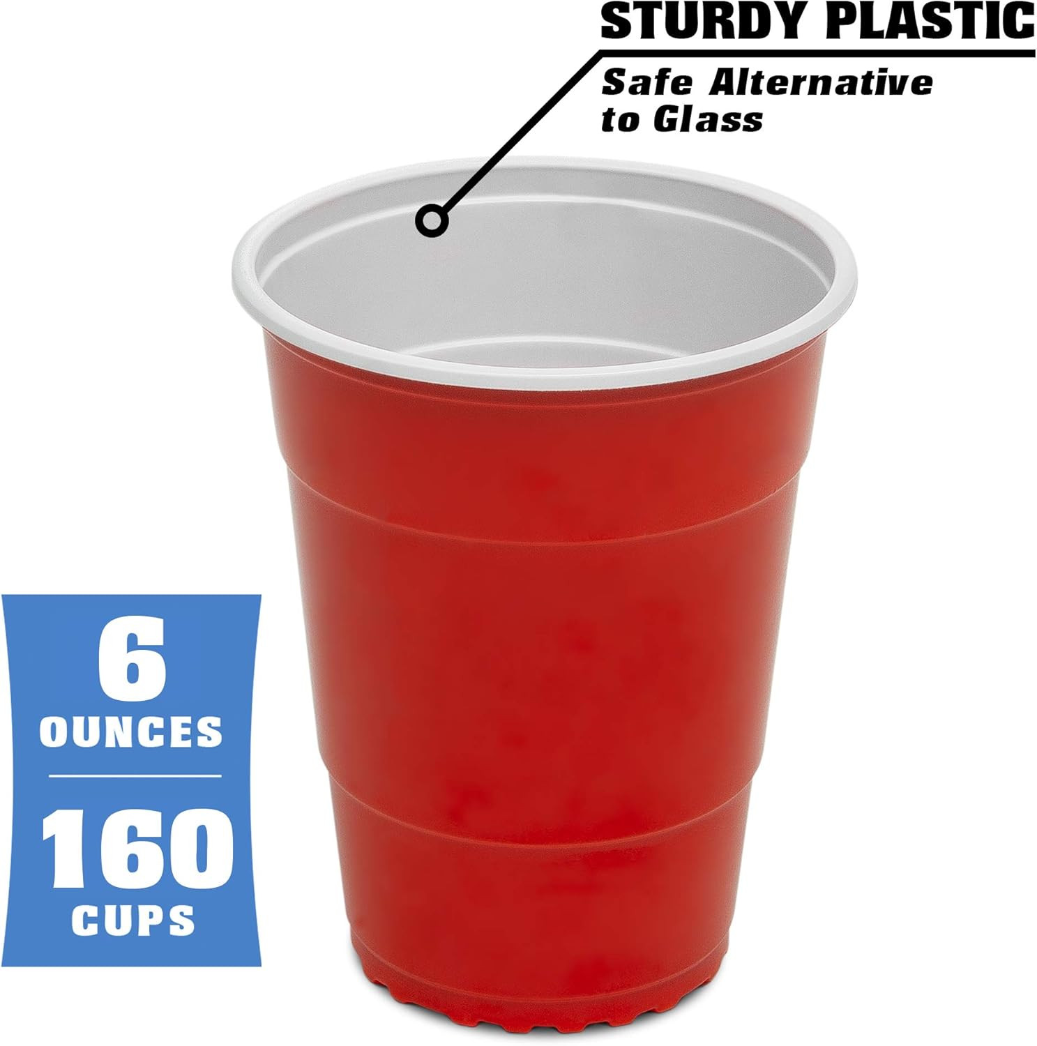 6 Oz Red Party Cups 160 Pack – Great for Parties, Tasting Flights and Games