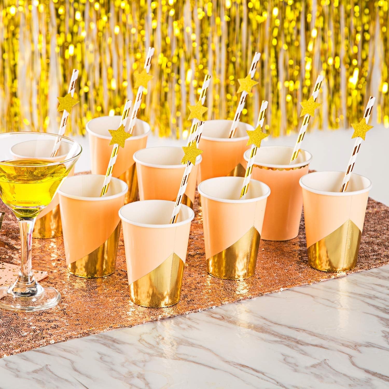 200pc Glitter Gold Star Confetti – Dazzling Decor for Weddings & Parties