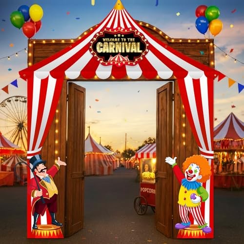3 Pcs Carnival Door Decorations Circus Tent Banner Welcome to Carnival Circus
