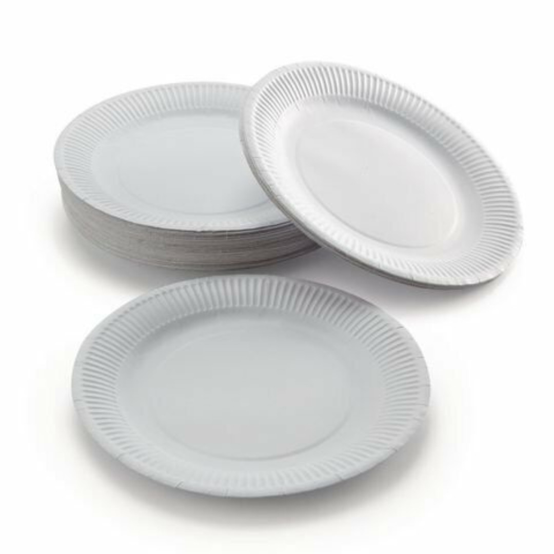 Paper Plates White Disposable Dishes for Wedding Catering Parties 7 and 9 inch