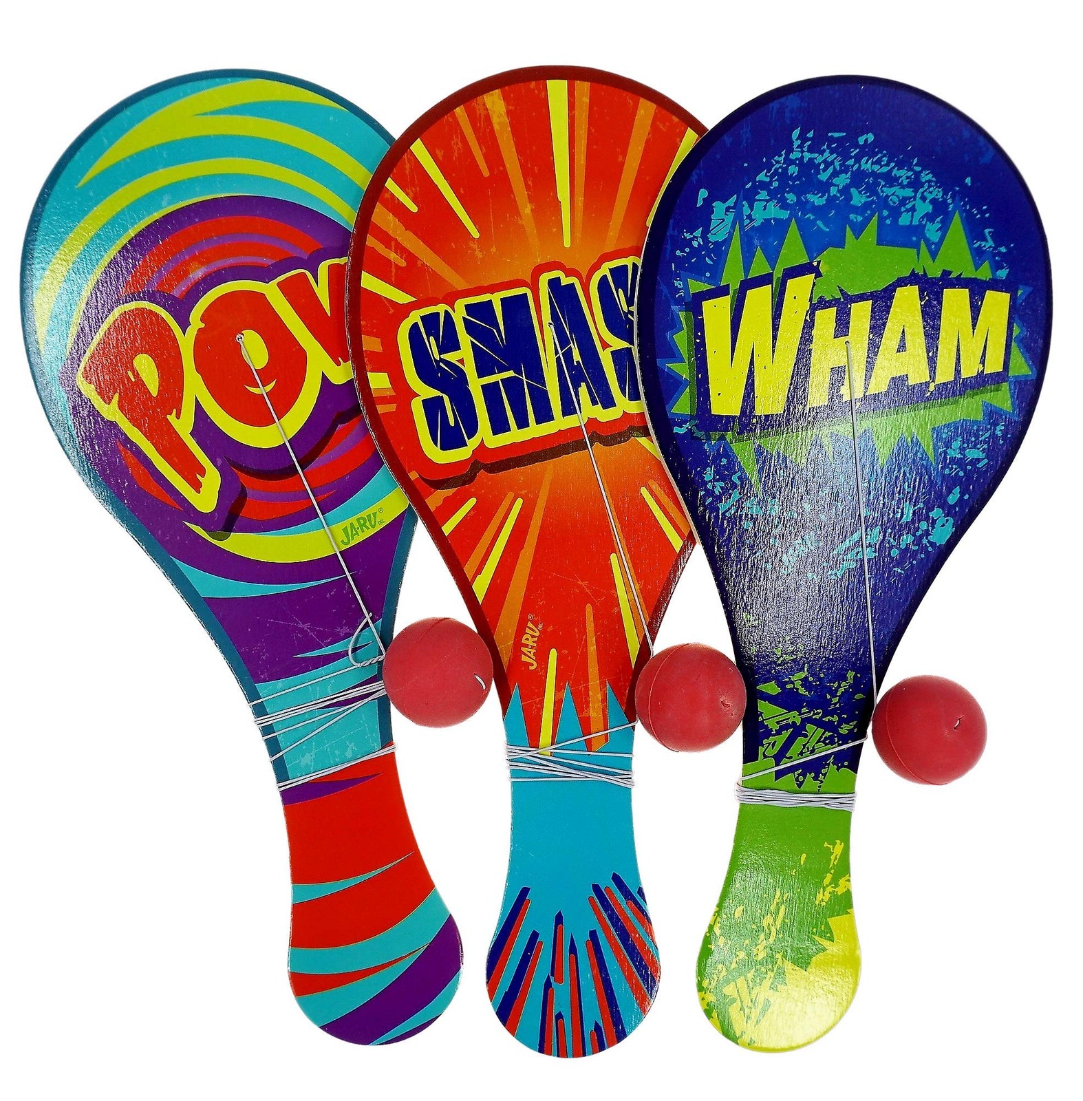 WoodenPaddle Ball with String Pack of 3 Vintage Retro Toys Paddle Ball Set | …
