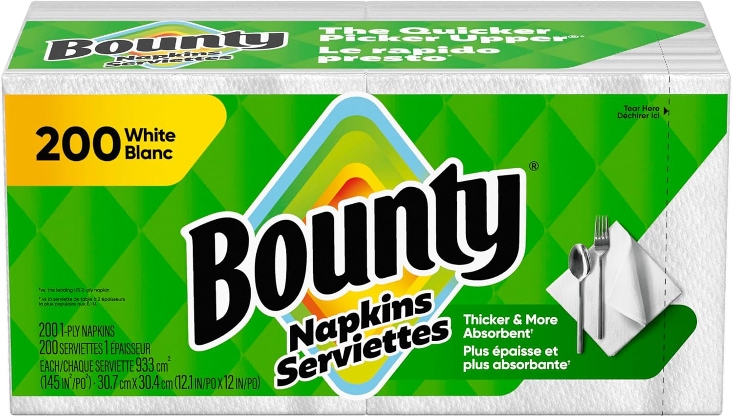 Paper Napkins, White, 200 Count, Packaging May Vary
