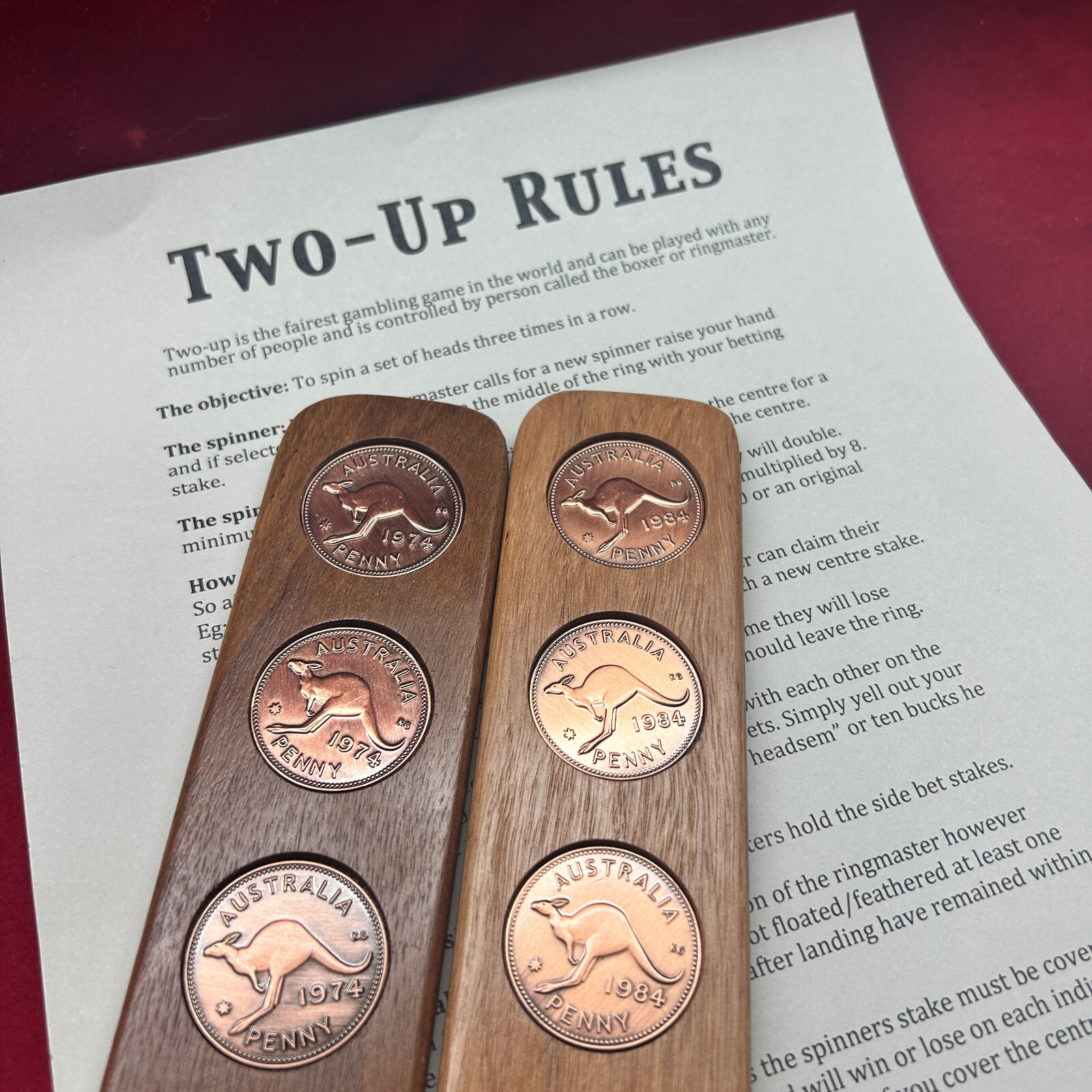 20th Birthday Present 2UP Game – 2006 Australian Penny Hardwood Two-Up Kip