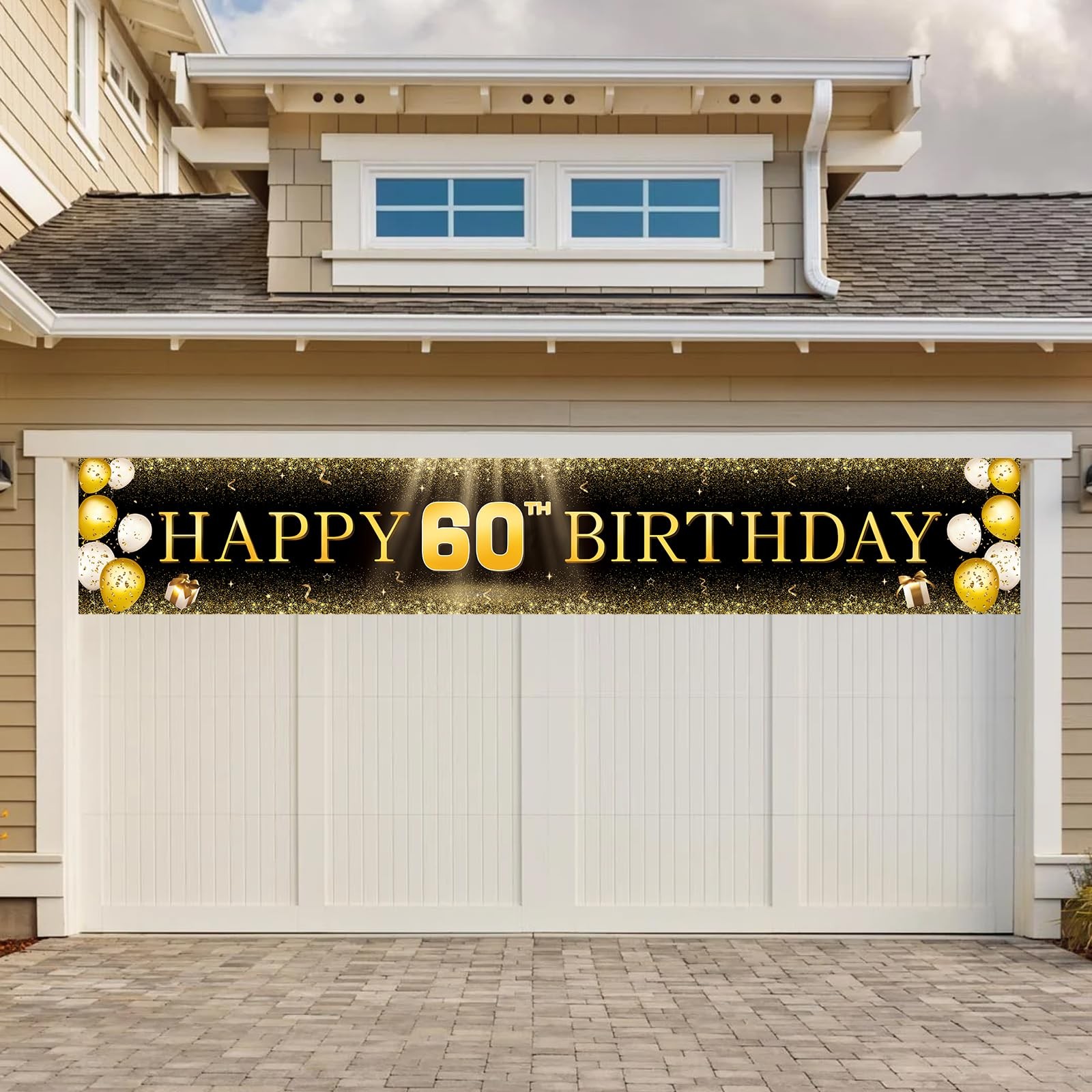 Over The Hill Decor, Extra Large Birthday Banner, Indoor Outdoor, Gold