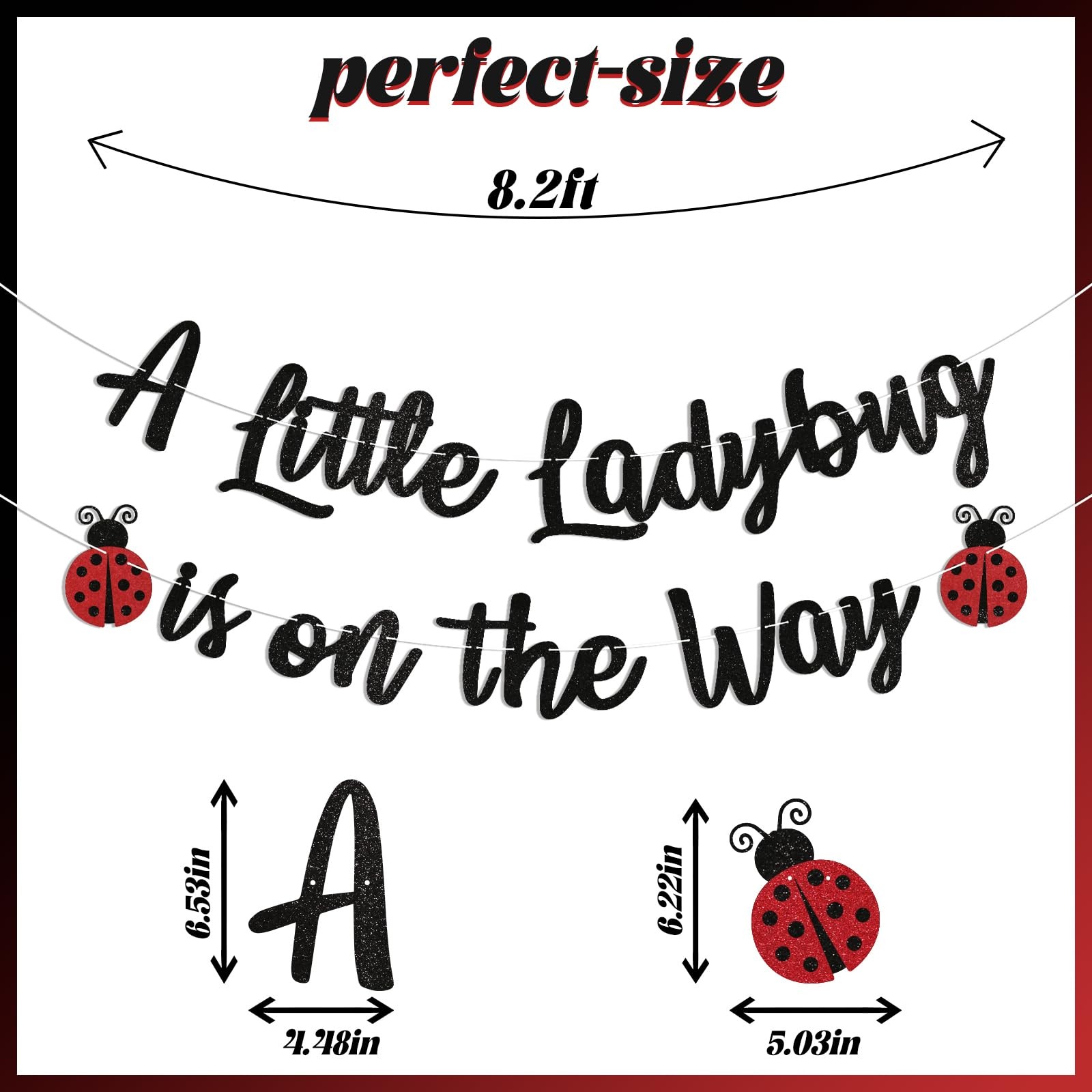 Ladybug Baby Shower Decorations – A Little Ladybug is on the Way Banner, Lady…