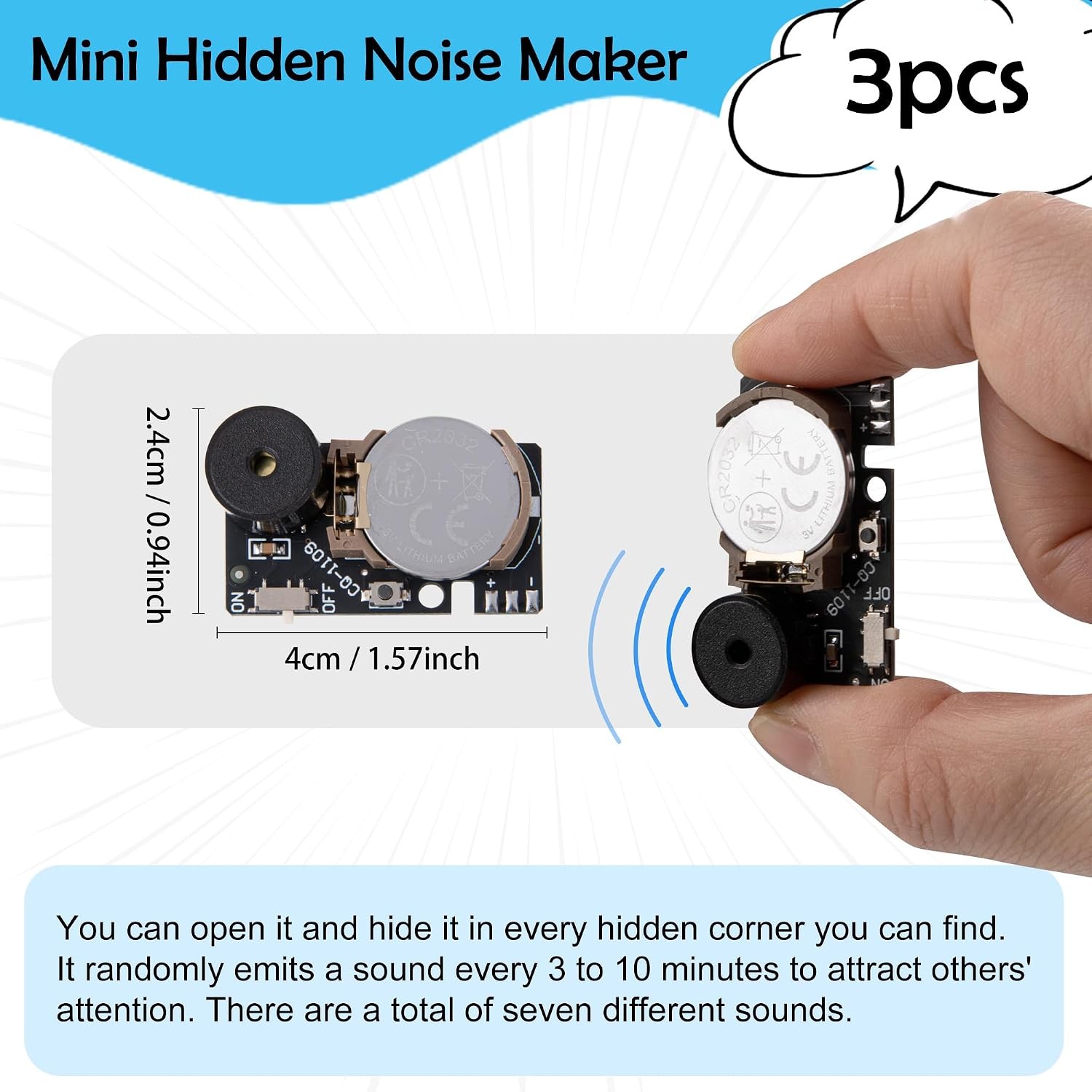 Cricket Noise Maker Prank（3Pcs） Mini Hidden Noise Maker Funny Hidden Beeping Pra