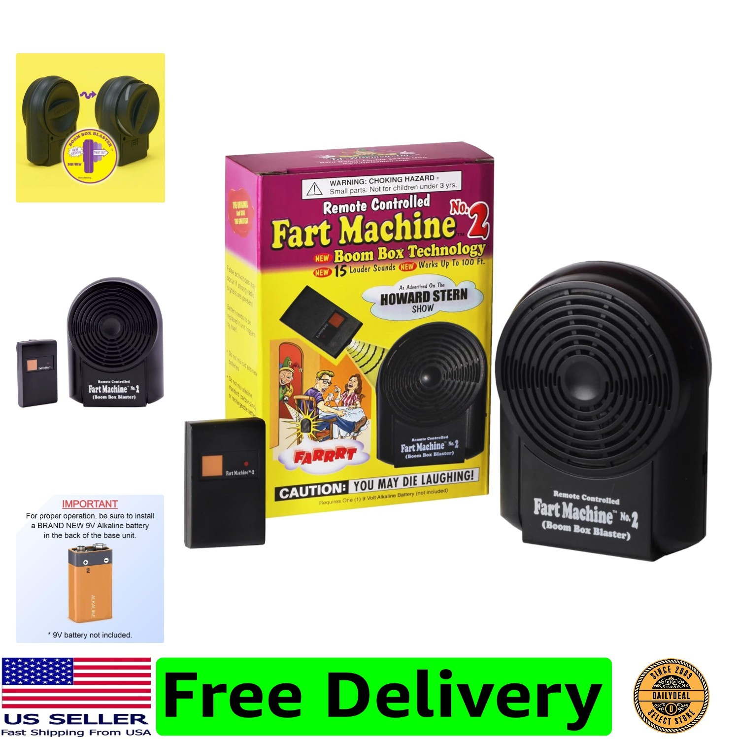 Remote Controlled Fart Machine with Boom Box Technology – 15 Realistic Sounds…