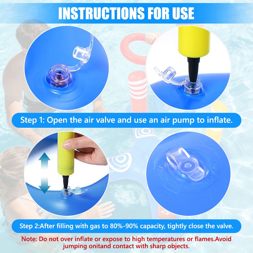 2-in-1 Pool Toys Games Teens Adult Inflatable Basketball Hoop Ring Toss Game Set