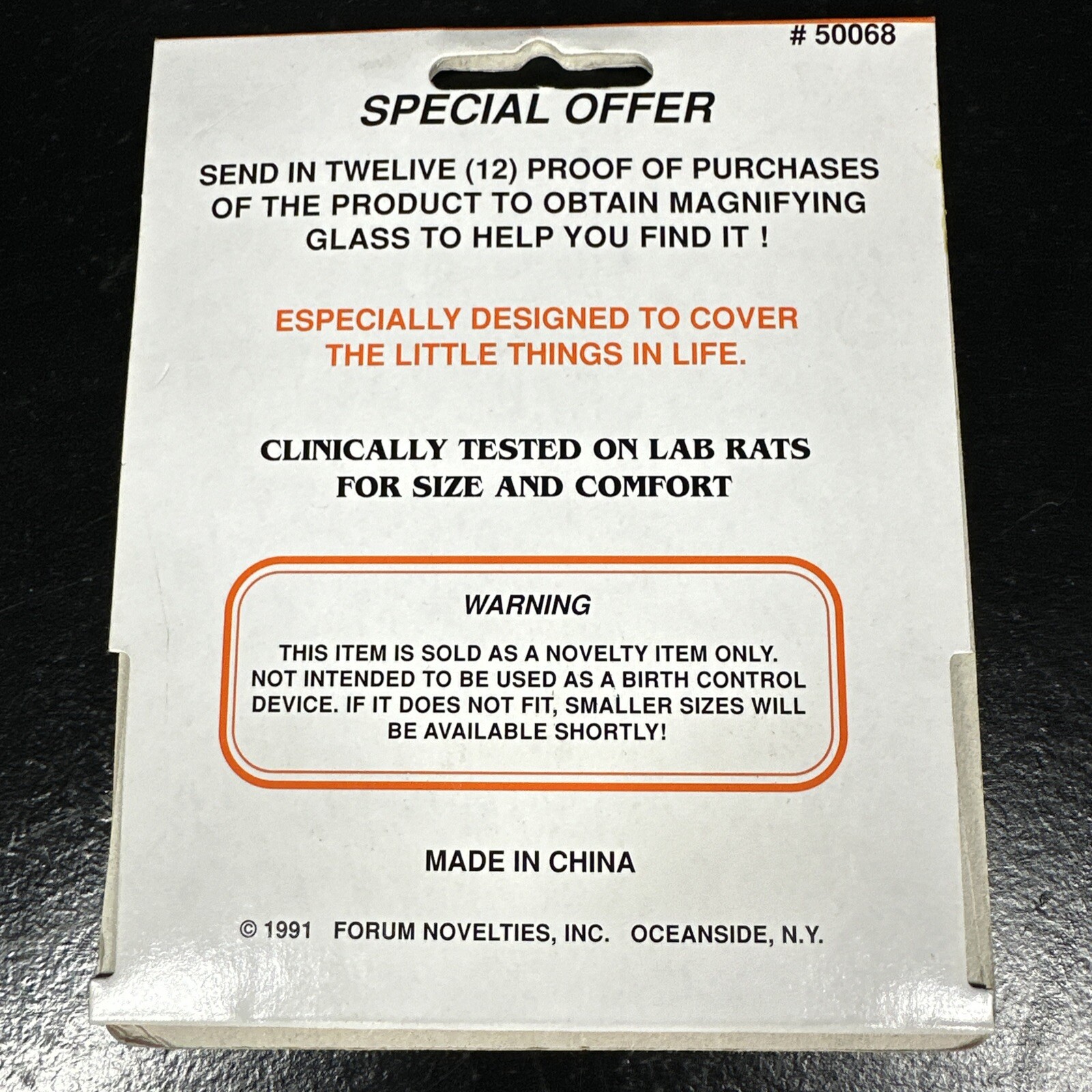 Vintage Small Pecker Condoms Forum Novelties, Inc Gag Gift 1991
