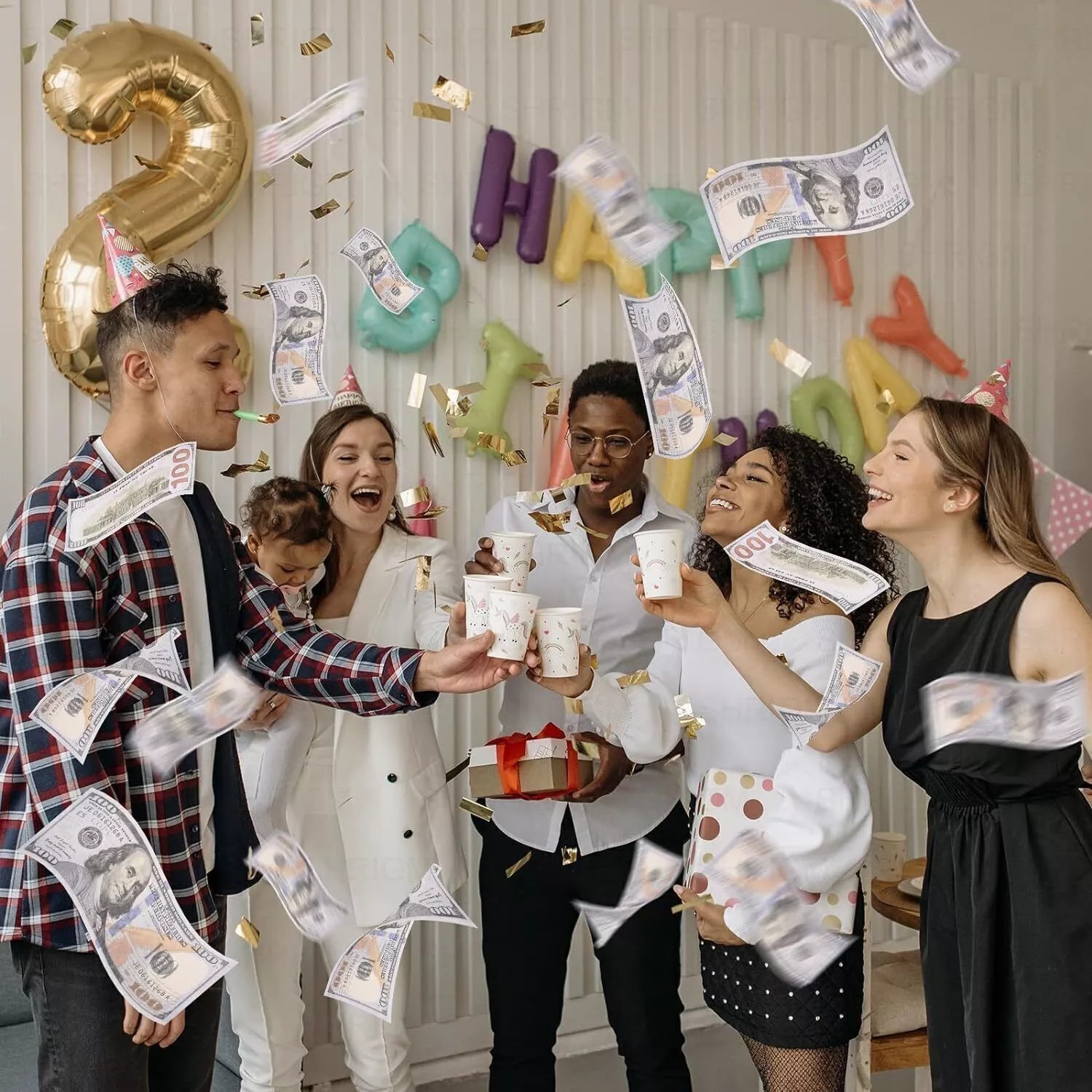 100~400X Prop Fake Looks Money Pretend Play Toys Bills For Music Birthday Party