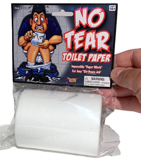 2 Set NO TEAR TOILET PAPER ROLL Non Rip Joke Prank Gag Gift Funny Bathroom Humor