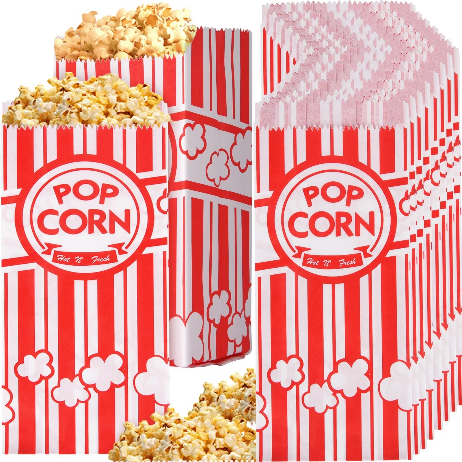 500 Paper Popcorn Bags – 1 oz Mini Serving Bags for Party, Carnival Supplies, Bu