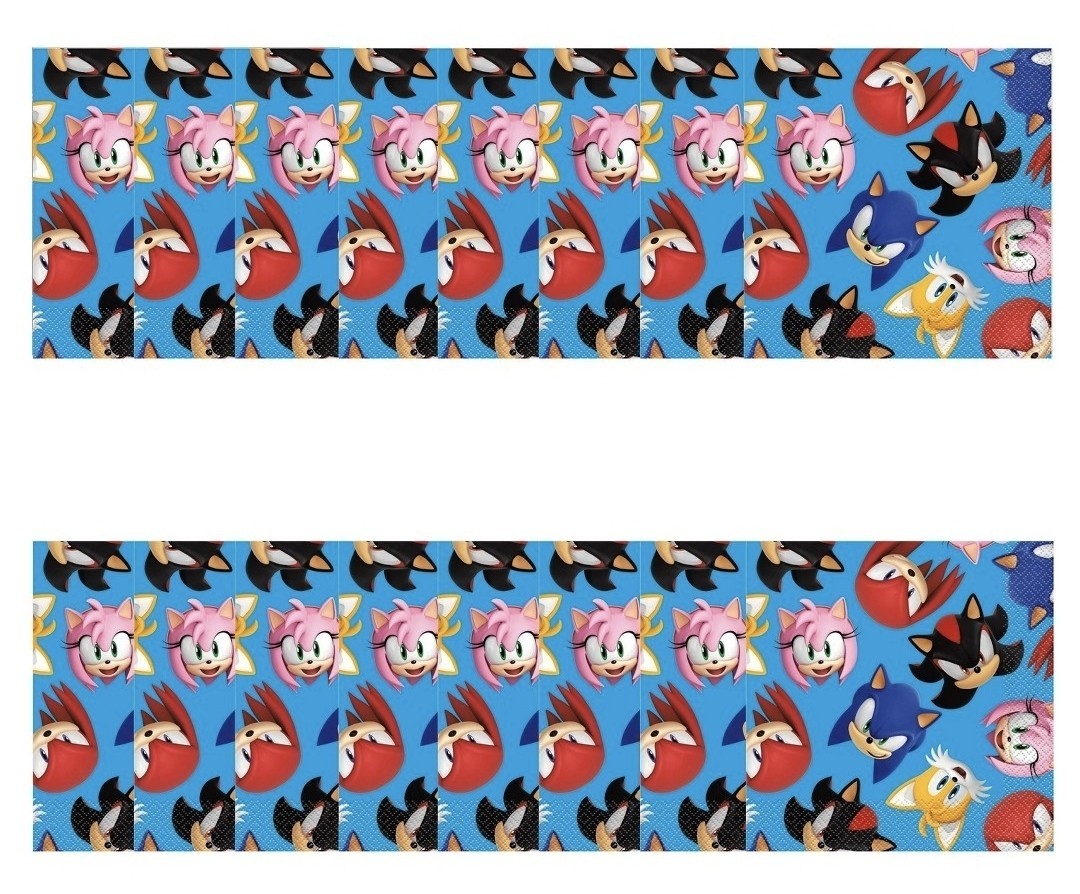Sonic the Hedgehog 16ct Paper PartyLunch Napkins Knuckles Shadow Amy Rose Tails