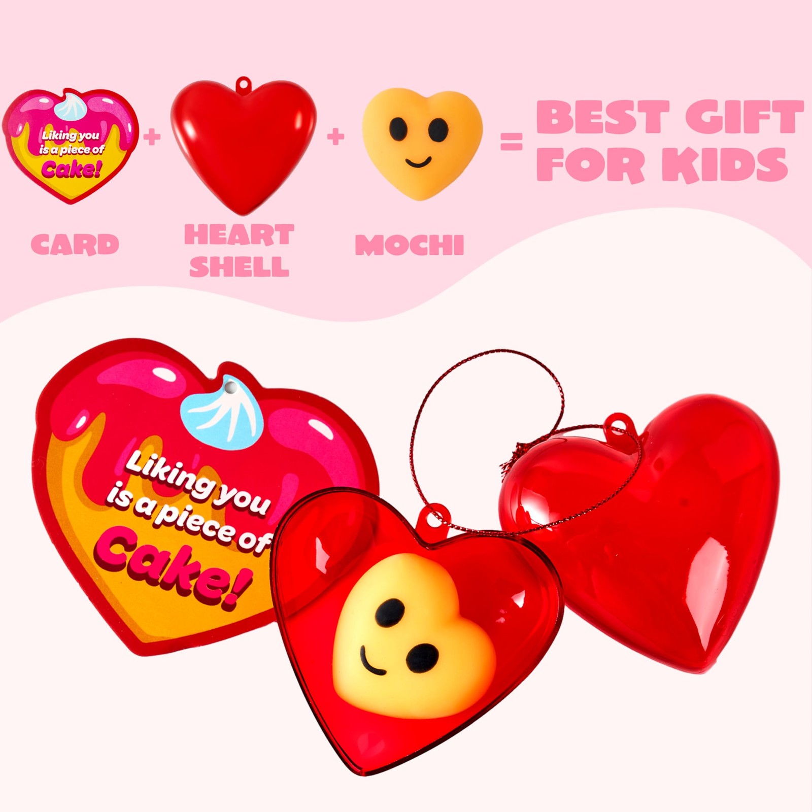 Joyin 28 Packs Valentines Day Heart Gift Cards Mochi Squishy Toys And Heart