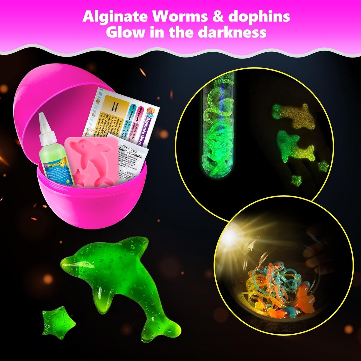 4 Jumbo Easter Basket Stuffer Surprise Eggs, Science Experiments for Kids, Ea…