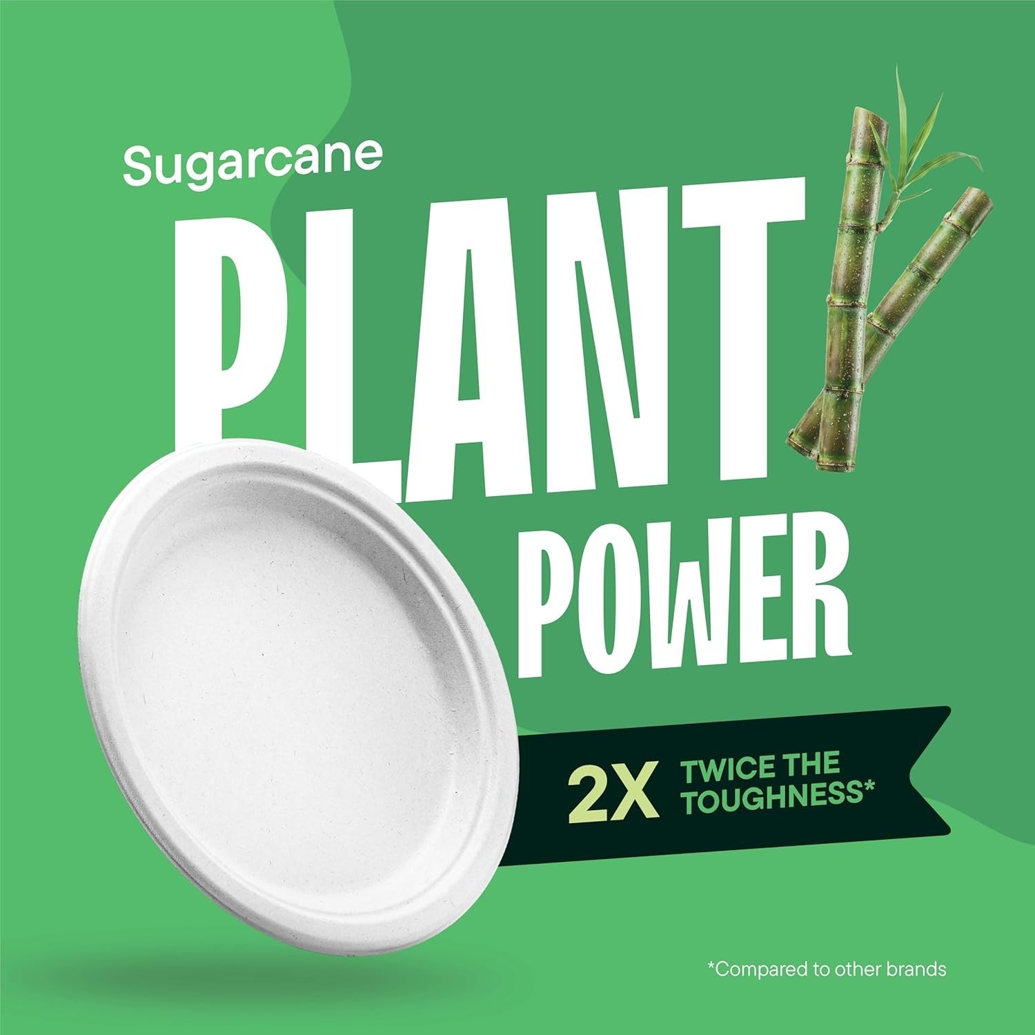 100% Compostable Paper Plates, Heavy Duty Disposable Plates [125-Pack] 9 Inch…