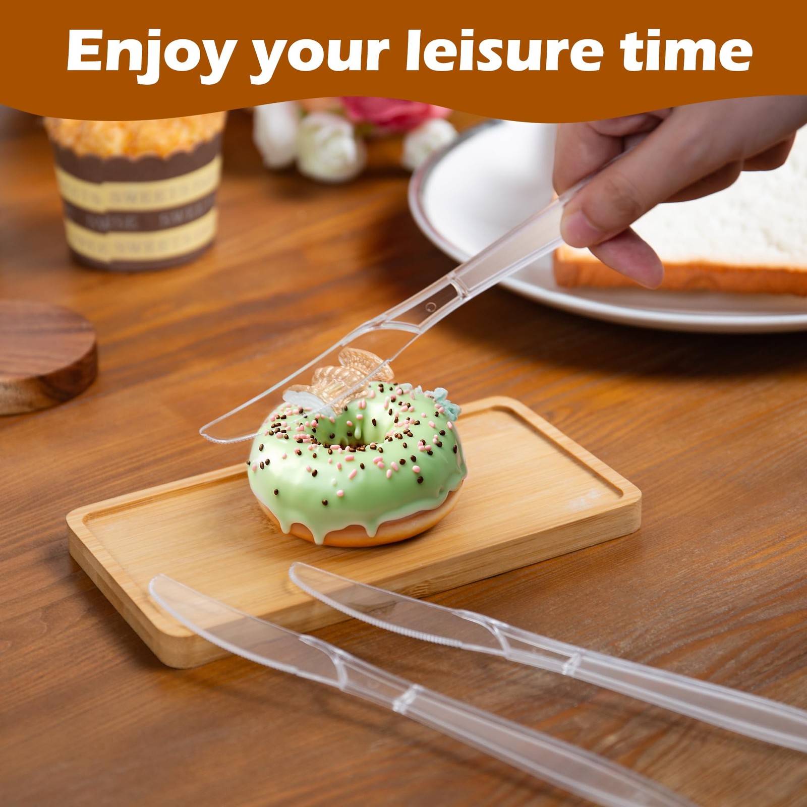 200 Pieces Clear Plastic Knives Heavy Duty Disposable -, BPA-Free, Heat Resis