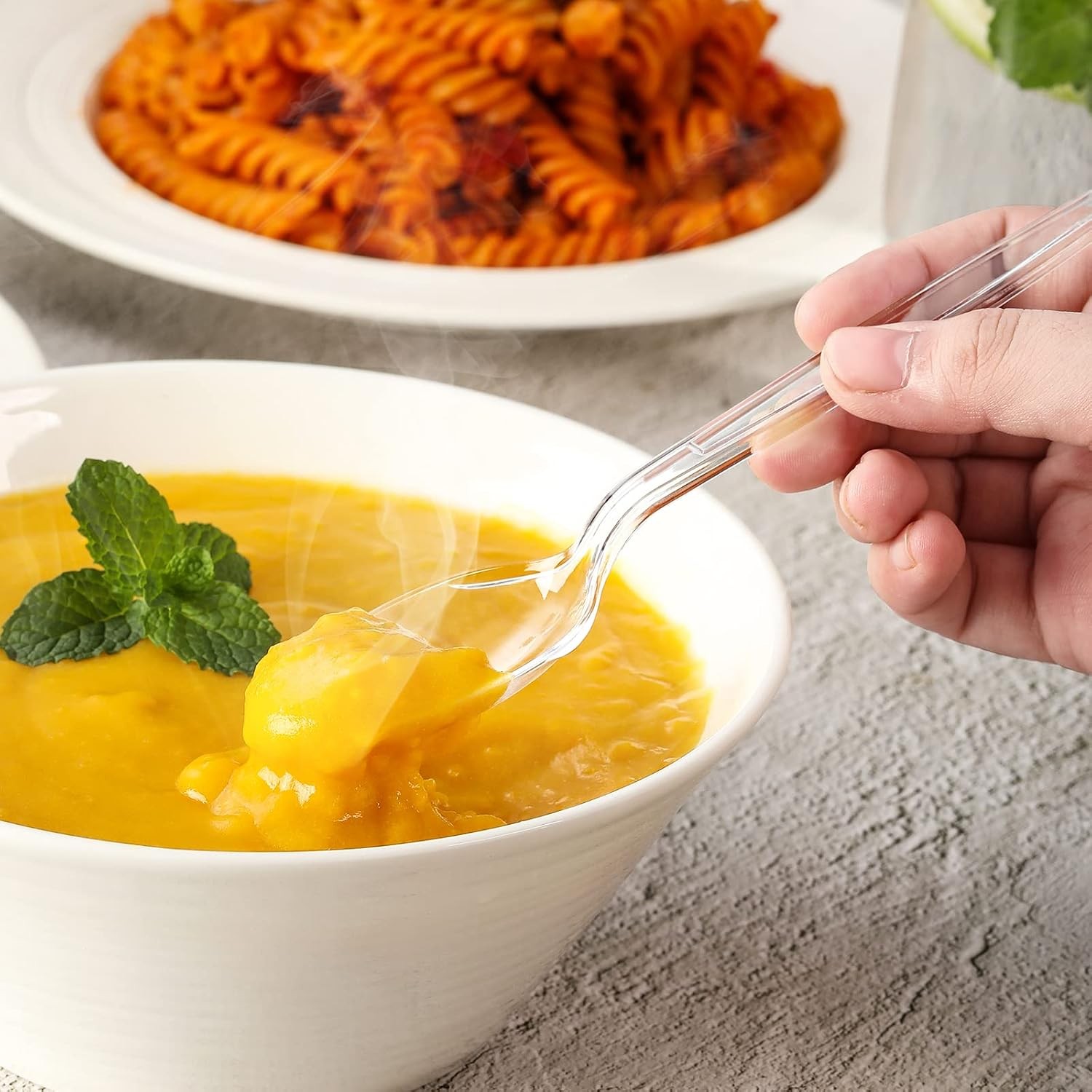400 Count] Heavy Duty Plastic Spoons, Premium Disposable Spoons, Durable Plastic
