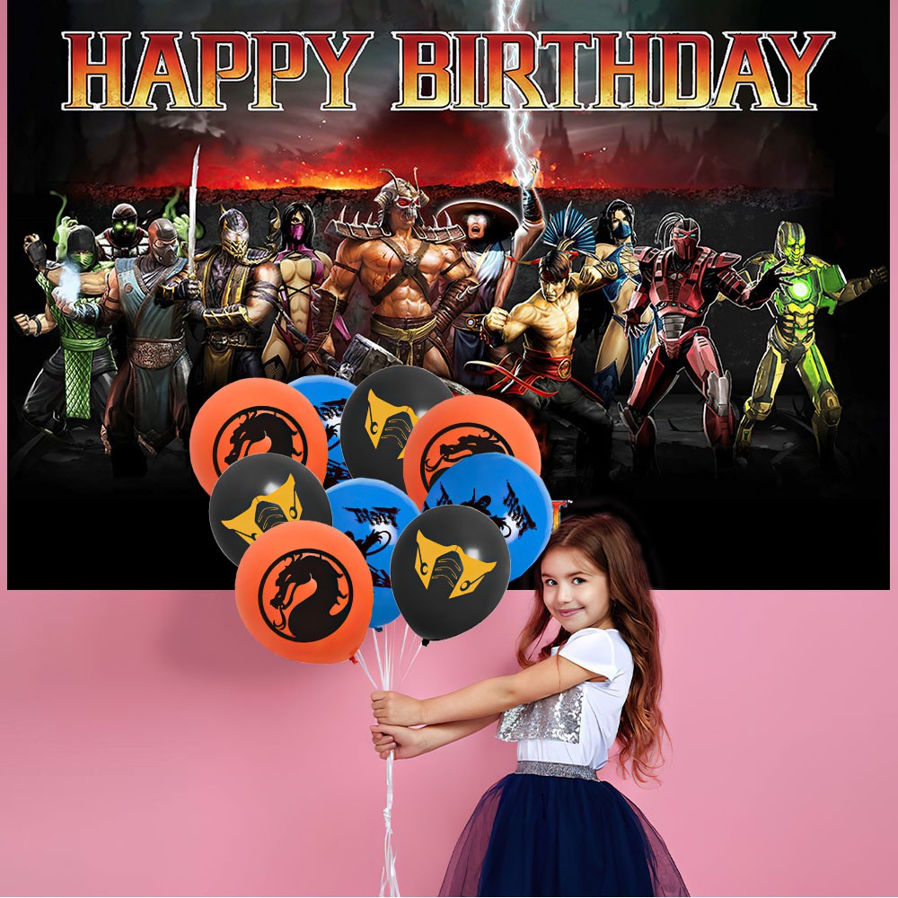 Mortal Kombat Party Supplies Birthday Decor Set Balloons Cake Toppers Banner