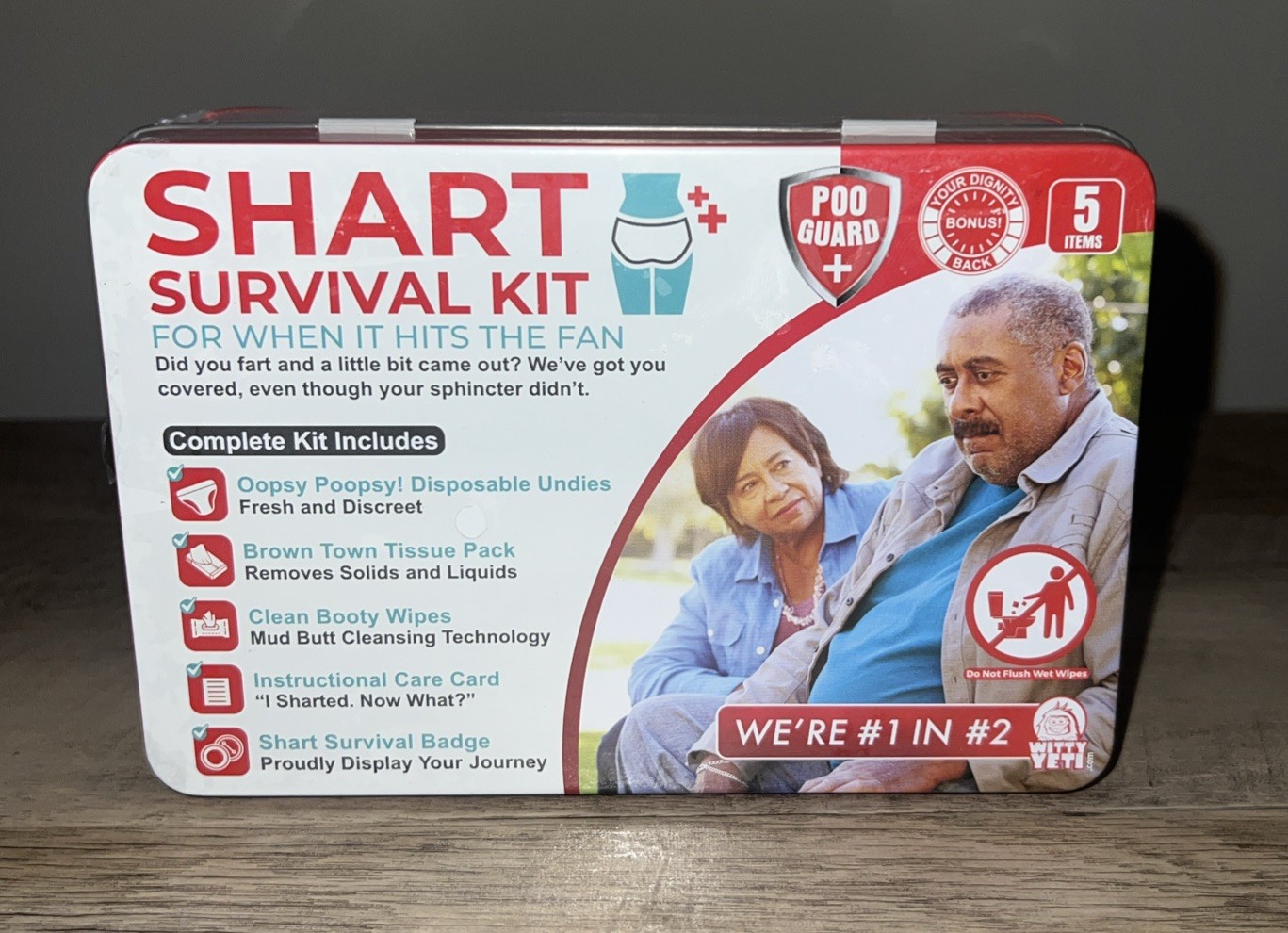 Funny Shart Survival Kit – Poop Prank Gift Set with Wipes & Underwear-5piece set